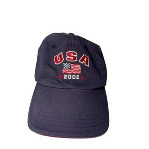 USA Flag 2002 Sonoma Jean Cap Hat Adult Adjustable Blue Cotton Vintage